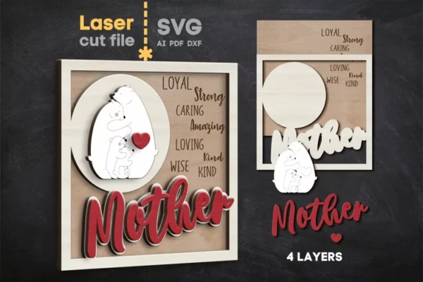 Marco De Madre De Osos Creativo Digital